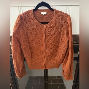 Aaron & Amber pointelle knit cardigan